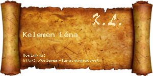 Kelemen Léna névjegykártya